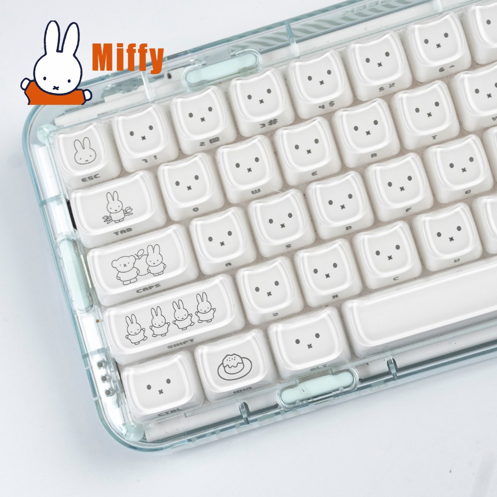 Gaming Keyboard Non Mechanical - Kawaii Miffy Keycaps Cute Rabbit Key