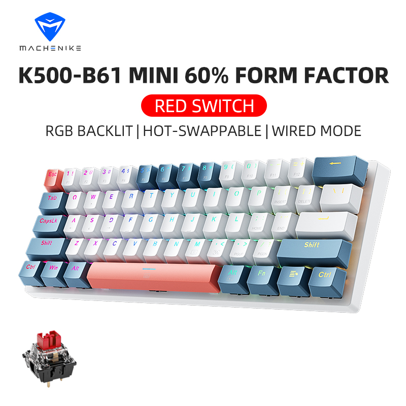 Gaming Keyboard Blue - K500-B61 Machenike Mini Mechanical Keybaord 60%