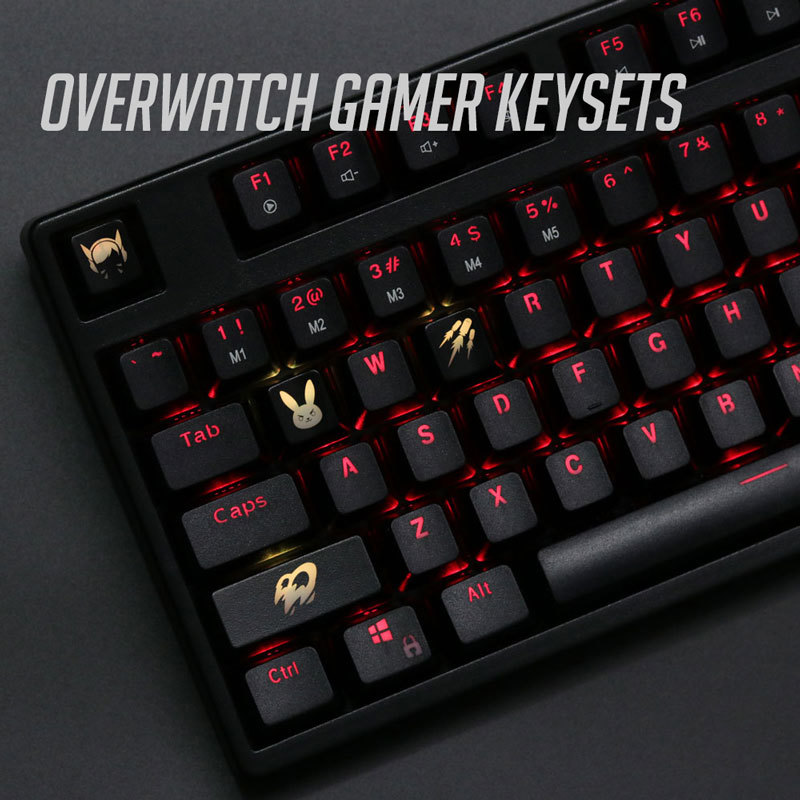 Keyboard Gaming Black - 4 pcs/set keysets backlight OW key