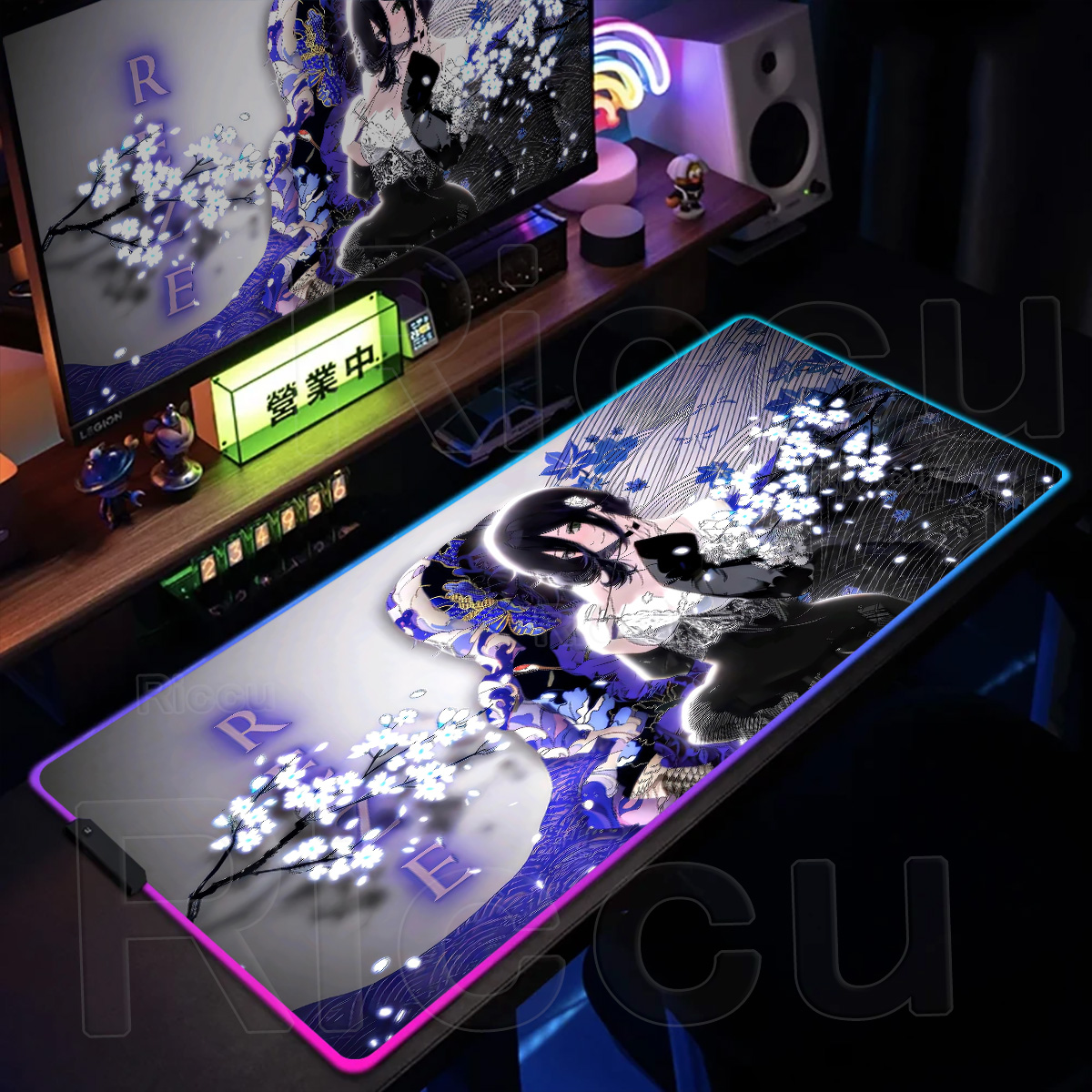 Gaming Keyboard No Rgb - RGB Chainsaw Man Large Mouse Pad