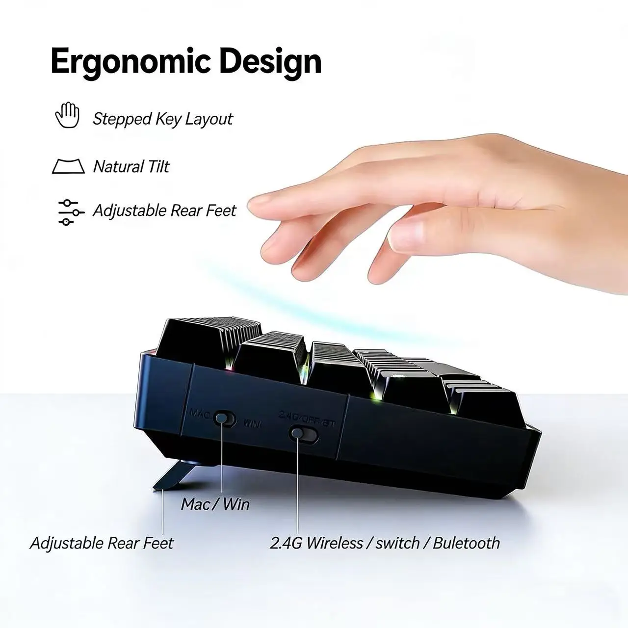 Tri-mode Mechanical Keyboard B - Gaming Keyboard No Rgb ulasan dan harga