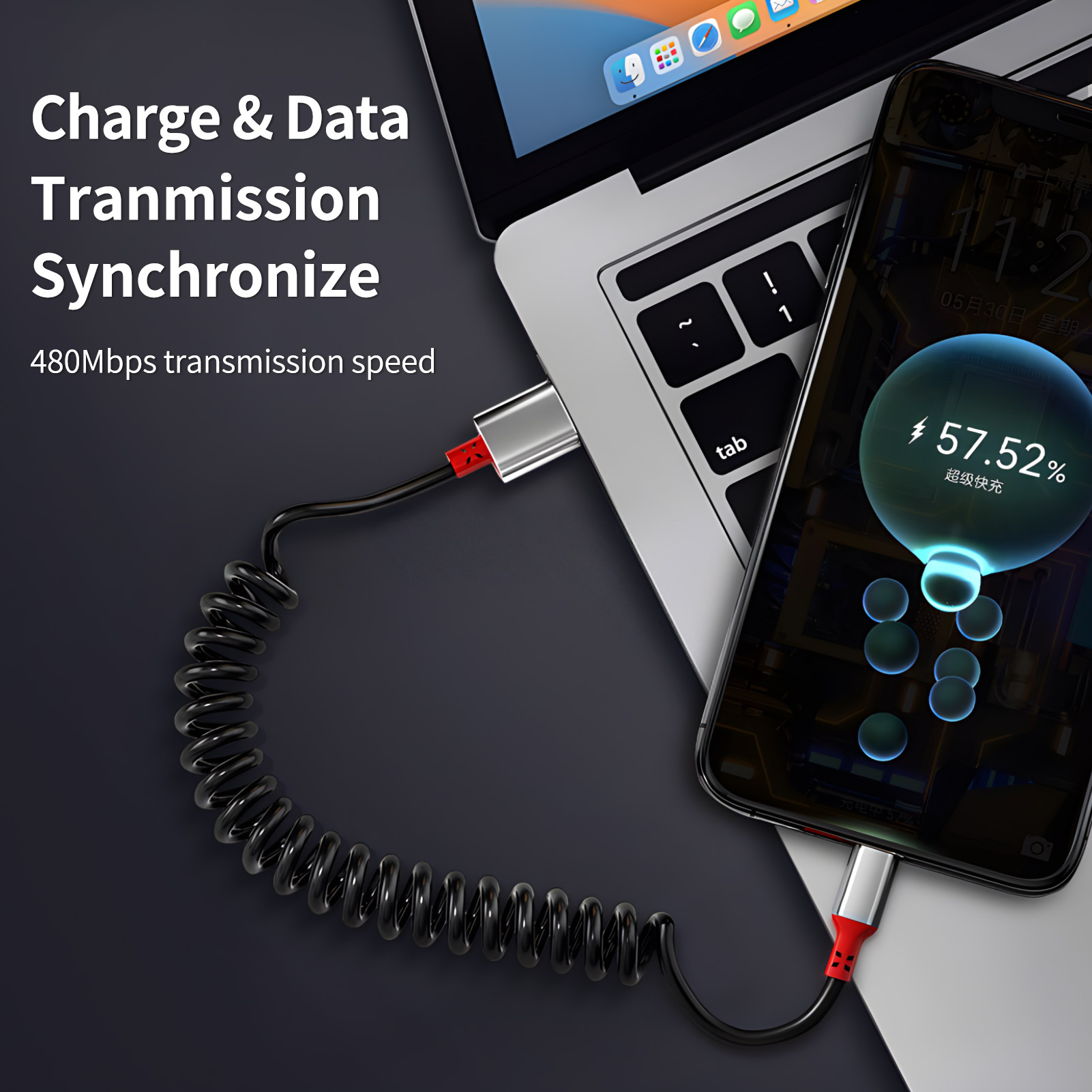 90 Degree USB A to USB C Cable - Coiled Usb Cable ulasan dan harga