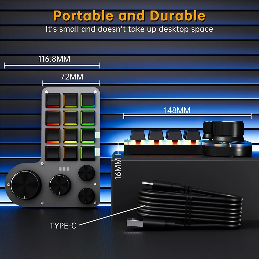 3 Modes 12 Keys Mechanical Key - Gaming Keyboard Half ulasan dan harga