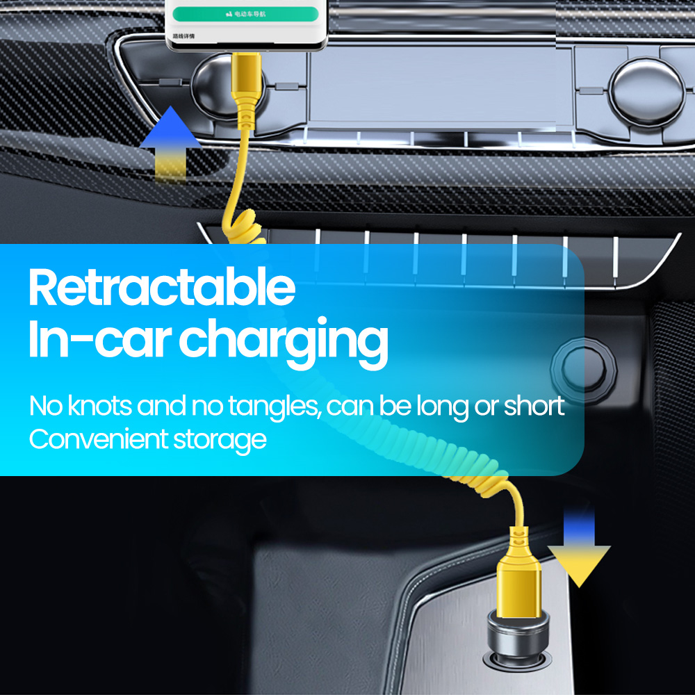 66W Car Spring Data Cable Type - Coiled Usb Cable ulasan dan harga
