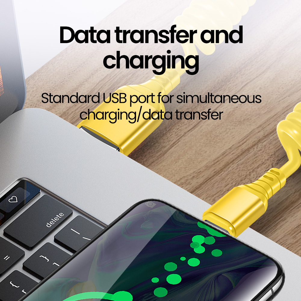 66W Car Spring Data Cable Type - Coiled Usb Cable ulasan dan harga
