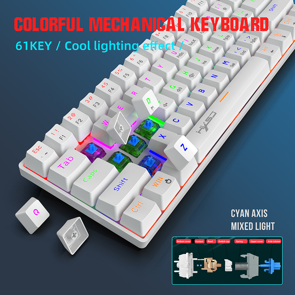 Mini Mechanical Keyboard 61 Ke - Gaming Keyboard Thocky ulasan dan harga