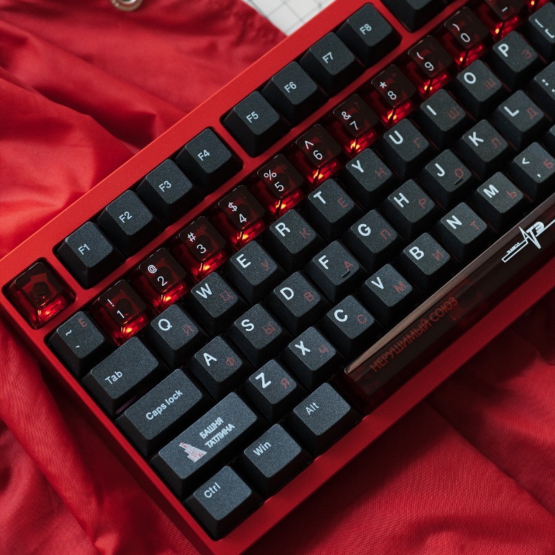 Soviet Black Theme Keycaps Set - Keyboard Gaming Black ulasan dan harga